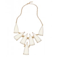 Ivory Star Burst Opalline Geometric Bib Necklace